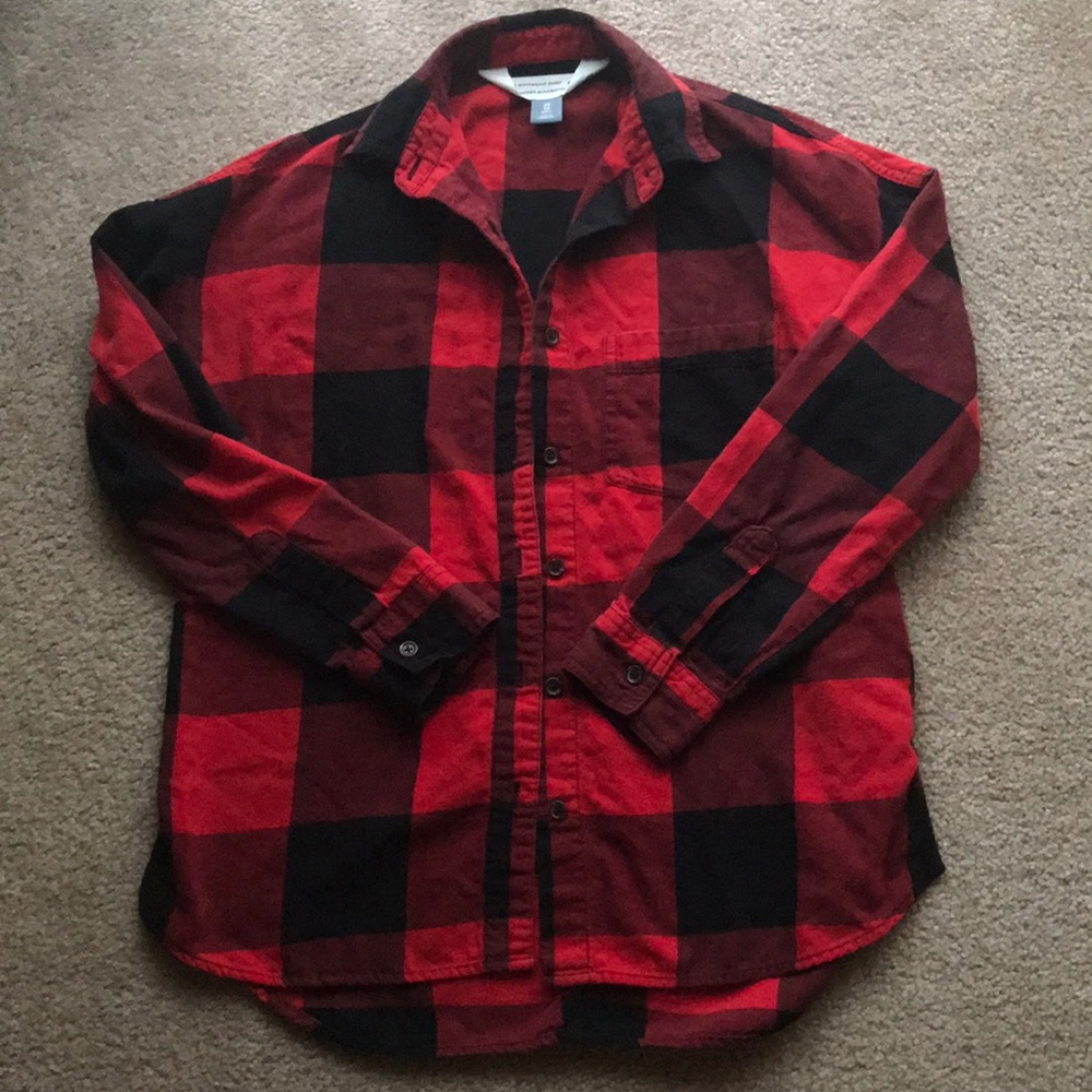 Old Navy Buffalo Plaid Boyfriend Shirt